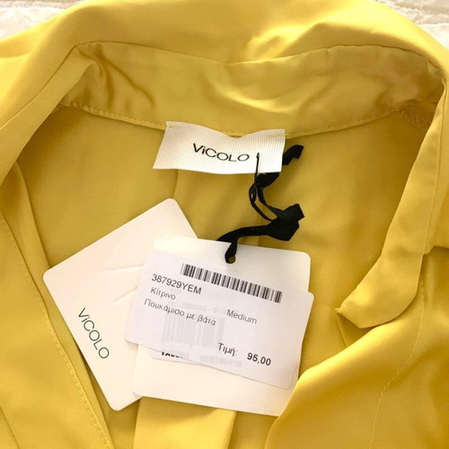 Vicolo satin shirt yellow medium new
