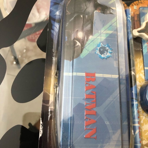 Batman Begins Movie school set tin case new DC Comics