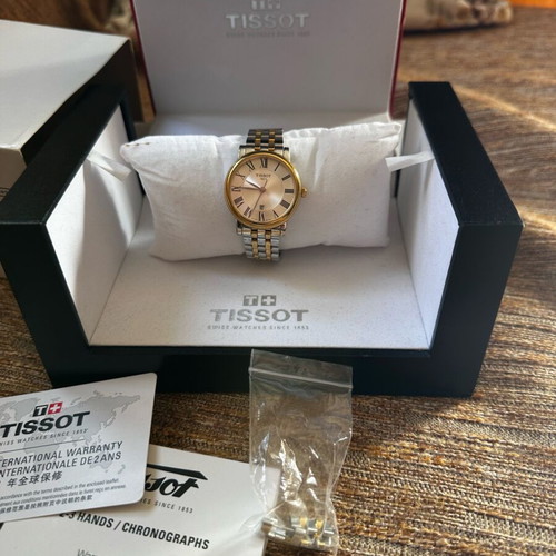Tissot Carson women's wristwatch, silver and gold bracelet
