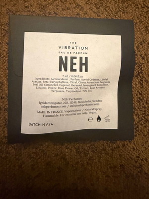 Neh Perfumes The Vibration 2ml Eau de Parfum δοκιμαστικό καινούργιο