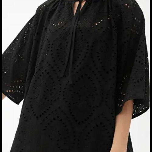 Arket Broderie Anglaise Kaftan dress black like new
