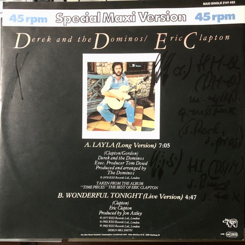 Derek And The Dominos Eric Clapton Layla Wonderful Tonight Vinyl like new, 12"