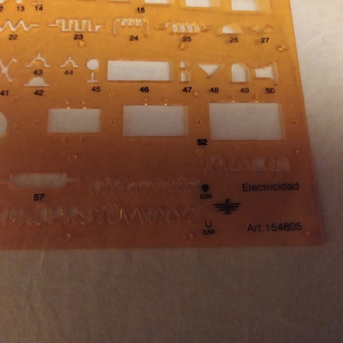 Stencil for electrical symbols