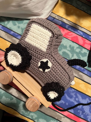 Smallstuff Pull Toy Tractor Grey new