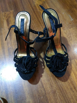 Πέδιλα Zara μεταχειρισμένα, μαύρο σουέτ, νούμερο 38