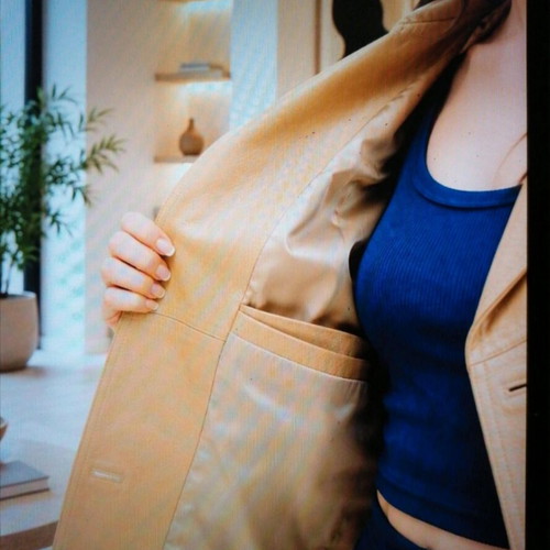 Pride genuine leather jacket, beige, size M, unworn with tag