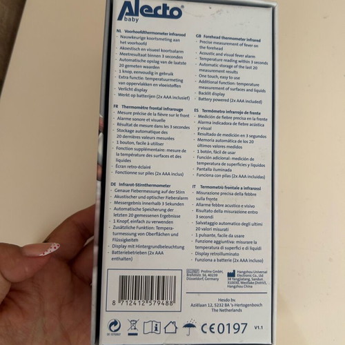 Alecto BC-37 Infrared Forehead Thermometer like new