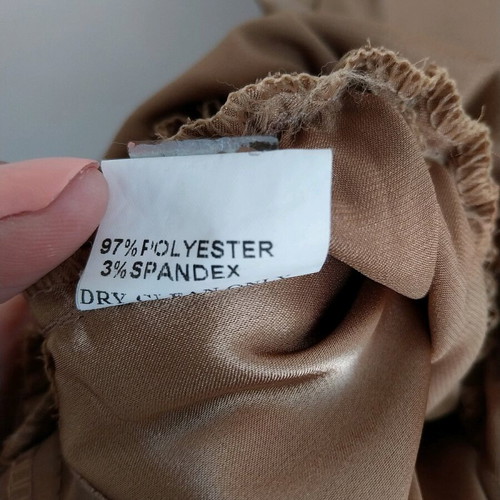 Ysatis satin blouse gold like new, elastic waist