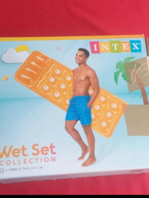 Intex 18-Pocket Suntanner Lounge φουσκωτό στρώμα θαλάσσης καινούργιο, πορτοκαλί