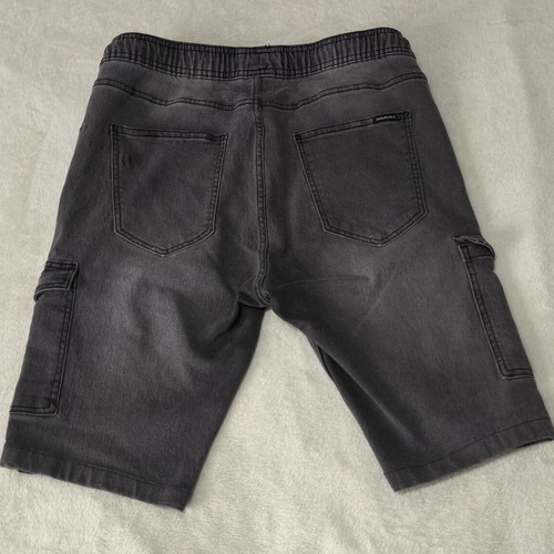 Sinsay Denim Cargo Shorts used, faded black and grey, size M