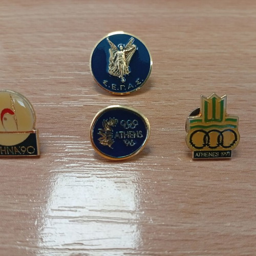 Rare collectible pins from Greek sports events, like new