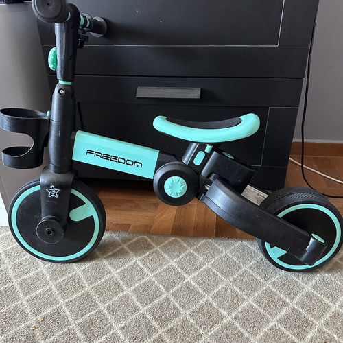 Bebe Stars Freedom 3-in-1 kids bike with parent handle, turquoise