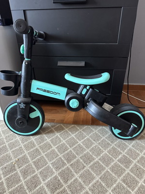Bebe Stars Freedom 3-in-1 kids bike with parent handle, turquoise