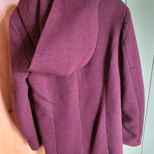 Only coat new burgundy with large hood, size small