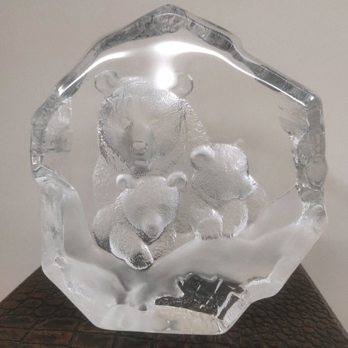 MATS JONASSON glass art bear decorative sculpture new
