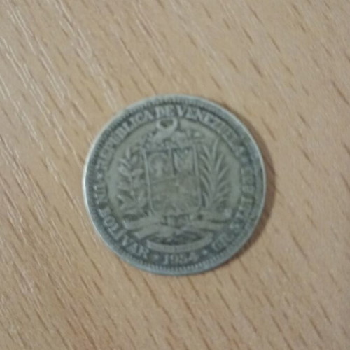 Bolivar Venezuela used, 1 silver 0.835 coin 1954 5g