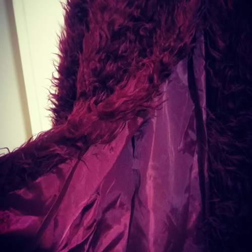 Bella Women burgundy fur jacket M/L, made in Italy