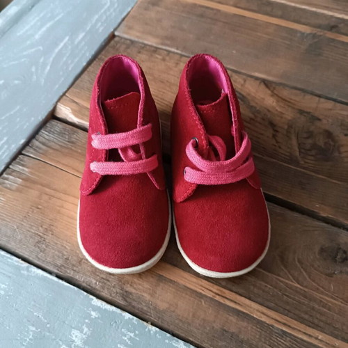 Falcotto baby red leather shoes new, size 19