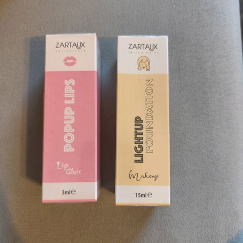 Zartaux Popup Lips Lip Gloss 3ml and Light up Foundation 15ml sealed