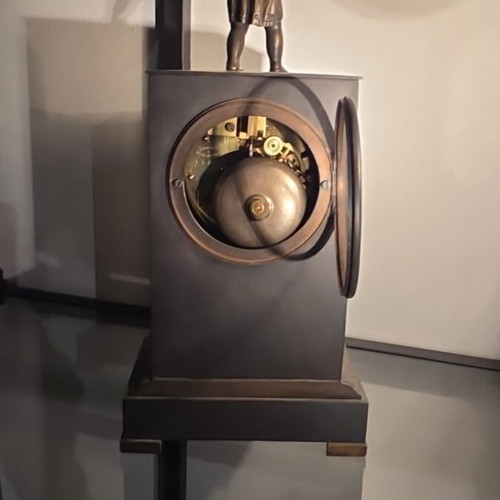 Bronze Pendulum Clock Refurbished, 37 cm Height, 8 Day Movement
