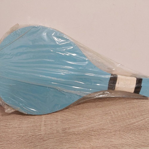 Vintage wooden beach rackets new from the 80s in original packaging