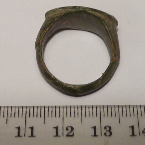 Old Revival Bronze Ring with Decoration used