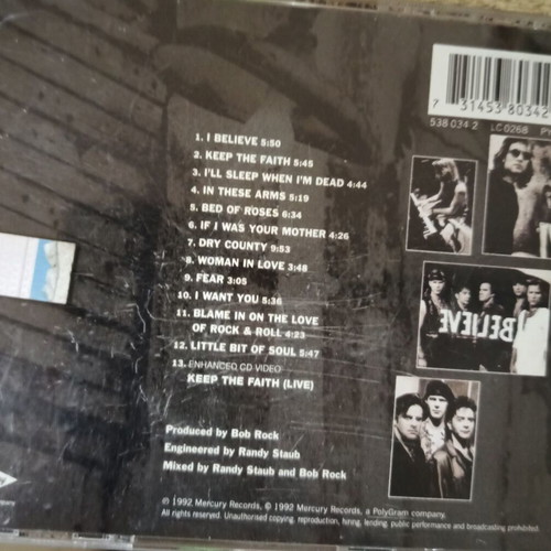 Bon Jovi Keep The Faith CD like new, hard rock