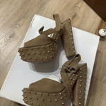Ash heel with studs, size 39, brown
