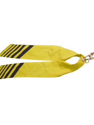 Gucci Twilly yellow black striped silk scarf choker bag charm