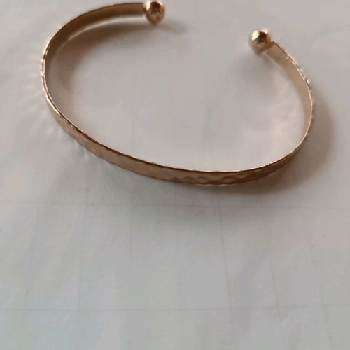 Cuff bangle bracelet new, hammered gold color