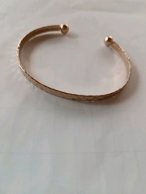 Cuff bangle bracelet new, hammered gold color