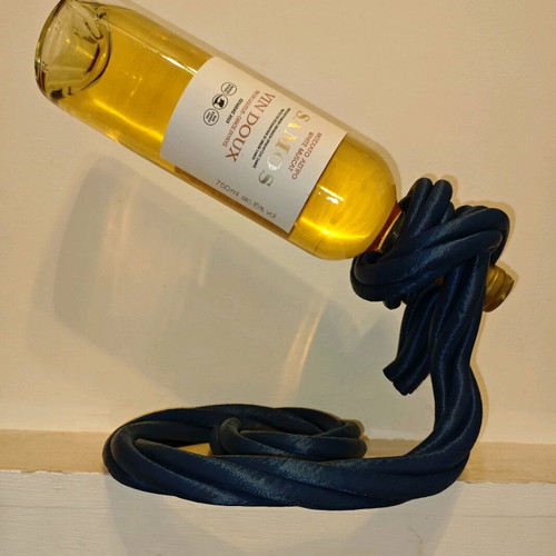 Modern wine holder new in dark silk blue