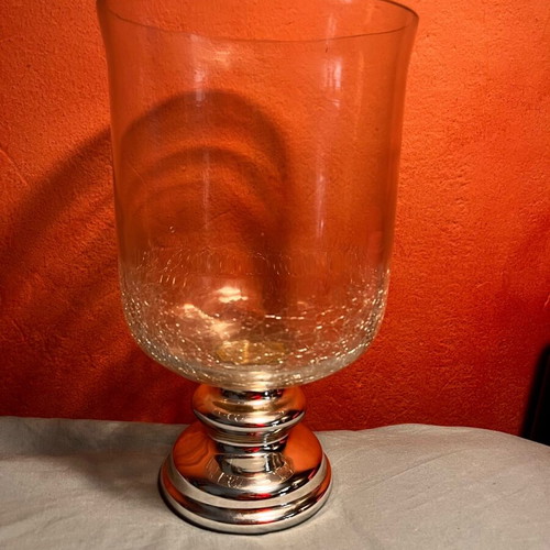 Decorative vase like new with cracked glass effect