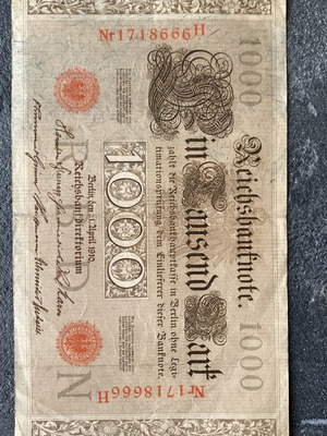Banknote used, as shown