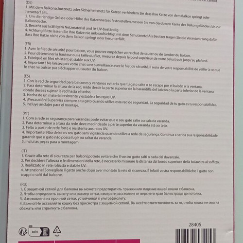 Pawise Balcony Safety Net XL 8x3m Nylon New