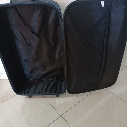 Urban fabric suitcase black with 2 wheels, height 75.5cm like new