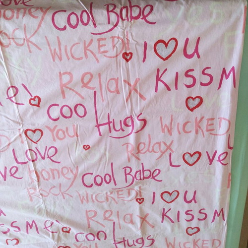 Single duvet cover like new, 100% cotton, pink shades