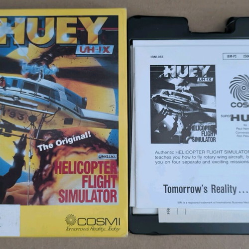 Super Huey UH-IX (Cosmi) PC Disks 5.25" like new, Big Box