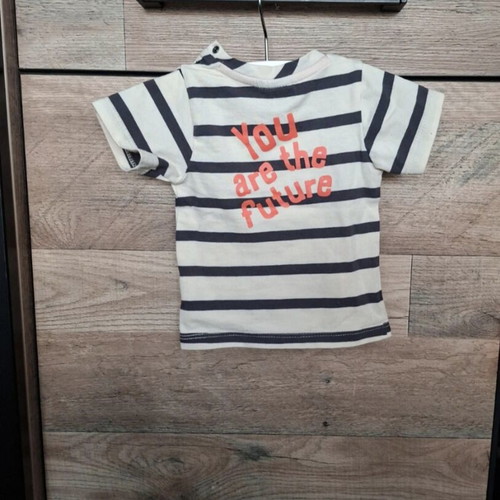 Babyface T-shirt size 56 with navy stripes and orange print