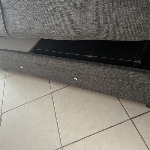 3-seater and 2-seater sofa beds with storage, grey