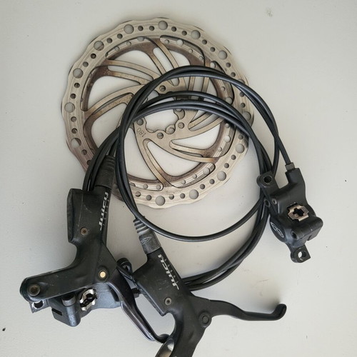 Hydraulic bicycle disc brake sets used, pack of 11 with rotors