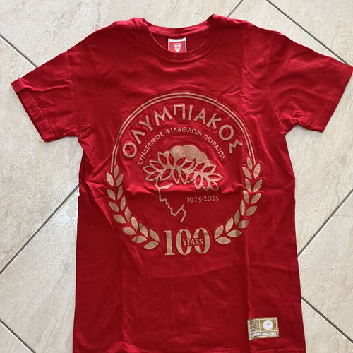 Olympiacos BC 100 Years Official T-Shirt, Red