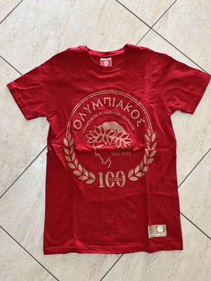 Olympiacos BC 100 Years Official T-Shirt, Red