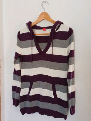 Esprit knitted hoodie sweater striped, size S/M, like new