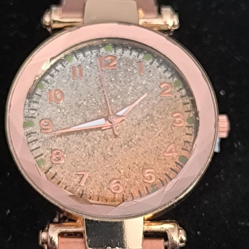 Rose Gold Women's Watch with Glitter Dial and Magnetic Bracelet new