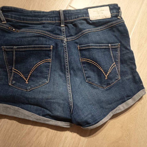 River Island women's denim shorts used, size W30 EU 38, dark blue