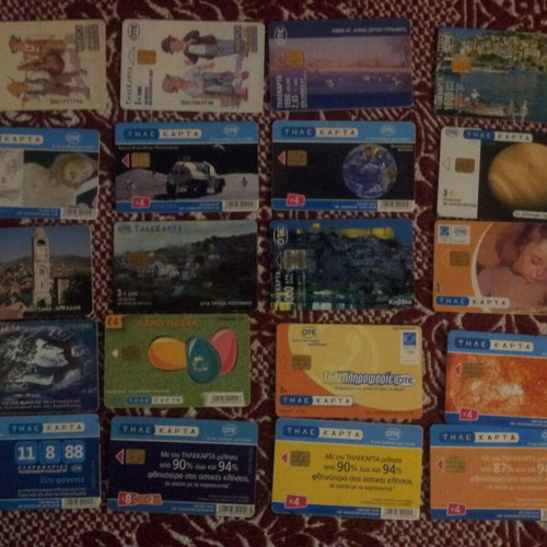 Phone cards used, pack of 20 pieces
