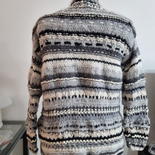 ONEONONE wool cardigan like new, size M, black and white