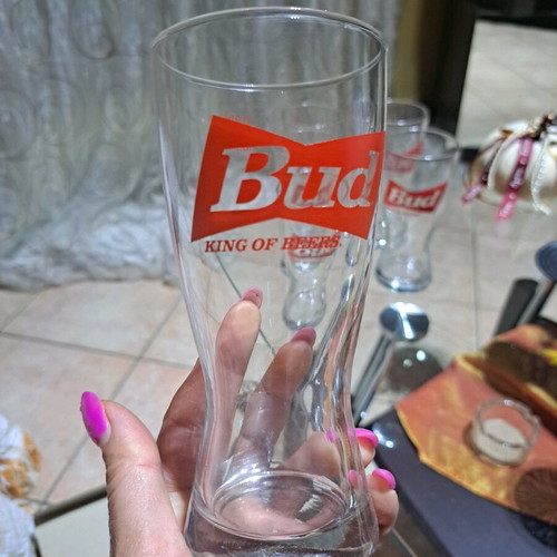 Bud beer glasses new, set of 4 glass 0.25L