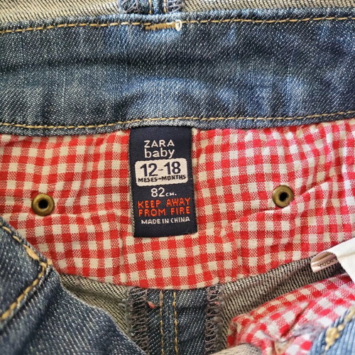 Zara baby denim dress overalls 12-18 months like new